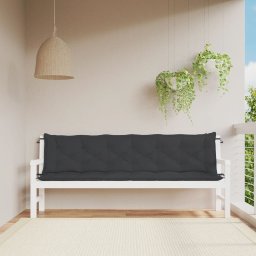 Gossi perne banca de gradina 2buc.,negru, 200x50x7cm, tesatura oxford