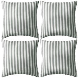 Gossi perne de exterior, 4 buc, imprimeu dungi, 45x45 cm, gri