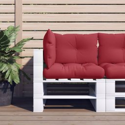 Gossi perne de paleti, 3 buc., rosu vin, material textil