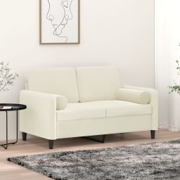 Gossi perne decorative, 2 buc., crem, Ø15x50 cm, catifea