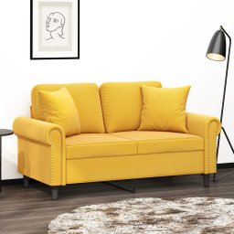 Gossi perne decorative, 2 buc., galben, 40x40 cm, catifea