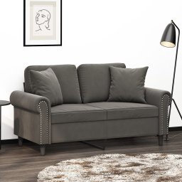Gossi perne decorative, 2 buc., gri inchis, 40x40 cm, catifea