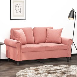 Gossi perne decorative, 2 buc., roz, 40x40 cm, catifea