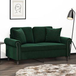 Gossi perne decorative, 2 buc., verde inchis, 40x40 cm, catifea