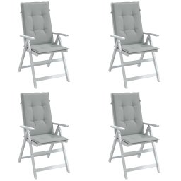 Gossi perne scaun cu spatar inalt 4 buc. melanj gri 120x50x4cm textil