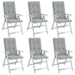 Gossi perne scaun cu spatar inalt 6 buc. melanj gri 120x50x4cm textil
