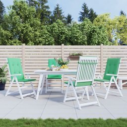 Gossi perne scaun cu spatar inalt, 4 buc., verde, 120x50x3 cm, textil