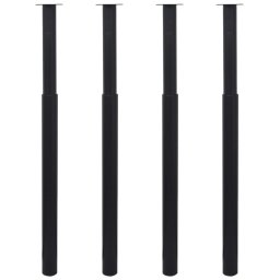 Gossi picioare de masa telescopice, 4 buc., negru, 710 mm-1100 mm