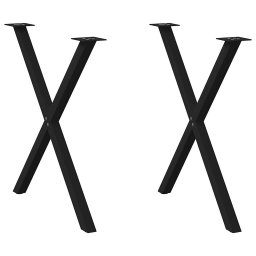 Gossi picioare pentru masa in forma de x 2 buc negru otel