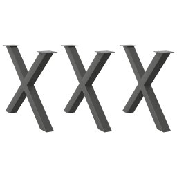 Gossi picioare pentru masa in forma de x 3 buc antracit otel