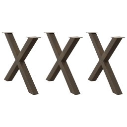 Gossi picioare pentru masa in forma de x 3 buc otel natural otel