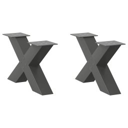 Gossi picioare pentru masuta cafea in forma de x 2 buc antracit otel