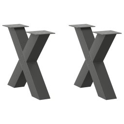 Gossi picioare pentru masuta cafea in forma de x 2 buc antracit otel