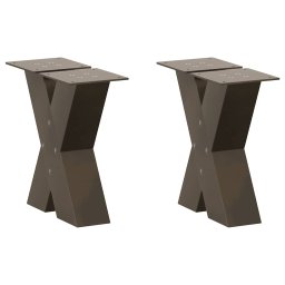 Gossi picioare pentru masuta cafea in forma x 2 buc otel natural otel