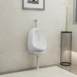 Gossi pisoar de perete cu supapa pentru spalare, alb, ceramica