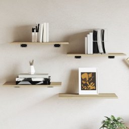 Gossi placi biblioteca, 4 buc, stejar sonoma, 60 x 30 x 1,5 cm, pal
