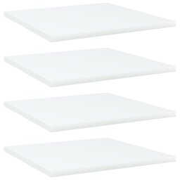 Gossi placi biblioteca, 4 buc., alb, 40 x 40 x 1,5 cm, pal