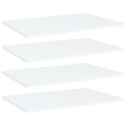 Gossi placi biblioteca, 4 buc., alb, 60 x 40 x 1,5 cm, pal