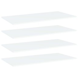 Gossi placi biblioteca, 4 buc., alb, 80 x 20 x 1,5 cm, pal