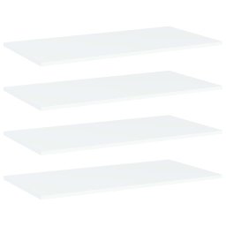 Gossi placi biblioteca, 4 buc., alb, 80 x 40 x 1,5 cm, pal