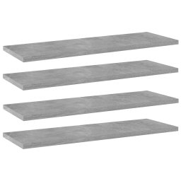 Gossi placi biblioteca, 4 buc., gri beton, 60 x 20 x 1,5 cm, pal