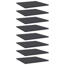 Gossi placi biblioteca, 8 buc., gri, 40 x 40 x 1,5 cm, pal