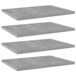 Gossi placi biblioteca, gri beton, 4 buc, 40 x 30 x 1,5 cm, pal