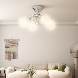 Gossi plafoniera cu abajururi cu plasa sarma pentru 4 becuri led g9