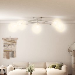 Gossi plafoniera cu abajururi din plasa de sarma, 5 becuri led g9