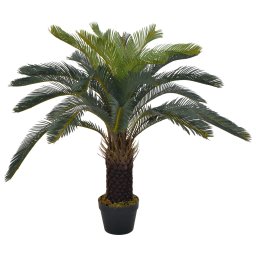 Gossi planta artificiala palmier cycas cu ghiveci, verde, 90 cm