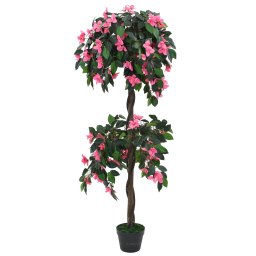 Gossi planta artificiala rododendron cu ghiveci, 155 cm, verde si roz
