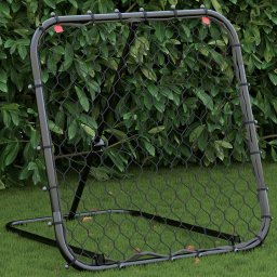 Gossi plasa de ricoseu fotbal, reglabila, negru, 84x73x60-80 cm, otel