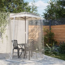 Gossi plasa de tantari pentru umbrela 220 ochiuri alb Φ300x230 cm