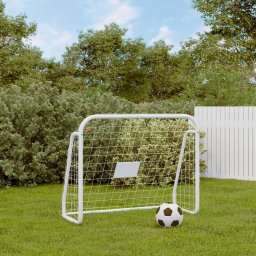 Gossi poarta de fotbal cu plasa, alb, 125x96x60 cm, otel/poliester