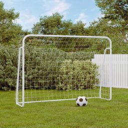 Gossi poarta de fotbal cu plasa, alb, 214x75x152 cm, otel/poliester