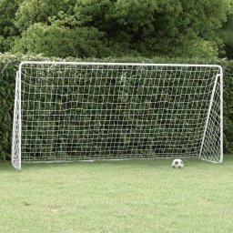 Gossi poarta de fotbal cu plasa, alb, 366x122x182 cm, otel