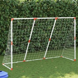 Gossi poarta de fotbal pentru copii cu mingi 2-in-1 alb 184x64x124 cm