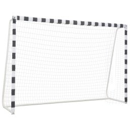 Gossi poarta de fotbal, negru si alb, 300 x 200 x 90 cm, metal