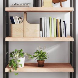 Gossi polita de perete, 80x40x(2-6) cm, lemn masiv de stejar netratat