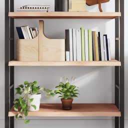 Gossi polita de perete, 80x50x(2-4) cm, lemn masiv de stejar netratat