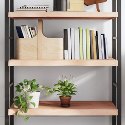 Gossi polita de perete, 80x50x(2-6) cm, lemn masiv de stejar netratat