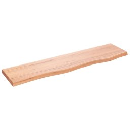 Gossi polita perete maro deschis 80x20x2 cm lemn masiv stejar tratat
