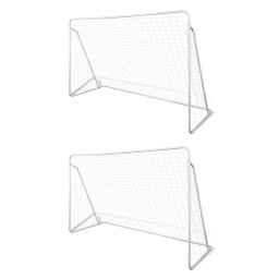 Gossi porti de fotbal cu plasa, 2 buc, 240 x 90 x 150 cm, otel