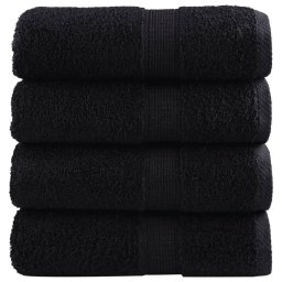 Gossi prosoape maini premium solund 4 buc negru 30x30 cm 600 gsm