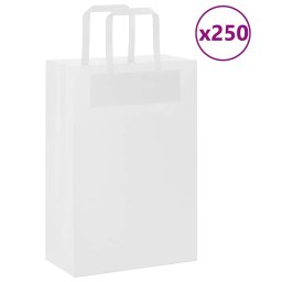 Gossi pungi de hartie 250 buc cu manere albe 21x11x31 cm