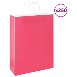 Gossi pungi de hartie 250 buc cu manere roz 32x12x42 cm