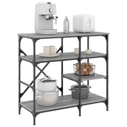 Gossi raft brutarie, gri sonoma, 90x40x84 cm, lemn prelucrat/metal