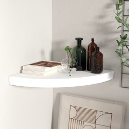 Gossi raft coltar de perete, alb, 35 x 35 x 3,8 cm, mdf