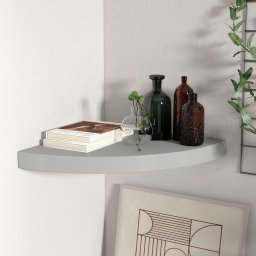 Gossi raft coltar de perete, gri, 35 x 35 x 3,8 cm, mdf