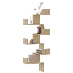 Gossi raft coltar perete stejar sonoma 45x45x147 cm lemn prelucrat